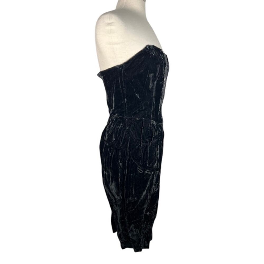 NEW! Climax by David Howard Lace Velvet Strapless Dress 9/10 Black Cocktail - Picture 4 of 8